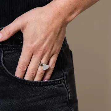 IX Studios Ring til Herre, Dame udført i 925 Sterling Sølv, Genbrugsmateriale i en flot Sølv farve