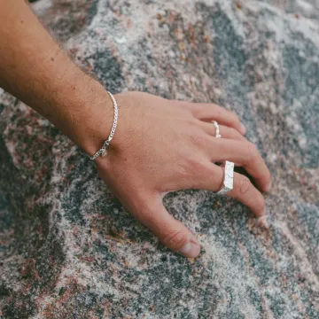IX Studios Armbånd til Herre, Dame udført i 925 Sterling Sølv i en flot Sølv farve