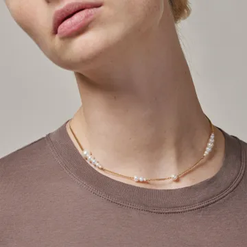 Enamel Halskæde til Dame udført i 925 Sterling Sølv i en flot Guld farve