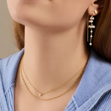 Pernille Corydon Halskæde til Dame udført i 925 Sterling Sølv i en flot Guld farve