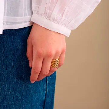 Pernille Corydon Ring til Dame udført i 925 Sterling Sølv i en flot Guld farve