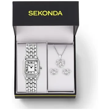Sekonda Monica Giftset 49074 som indeholder Øreringe, Halskæde, Ur til Dame