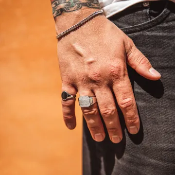 IX Studios Ring til Herre, Dame udf&oslash;rt i 925 Sterling S&oslash;lv i en flot S&oslash;lv farve