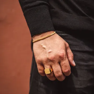 IX Studios Armb&aring;nd til Herre, Dame udf&oslash;rt i 925 Sterling S&oslash;lv i en flot Guld farve