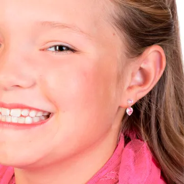 Blomdahl Øreringe til Dreng, Pige udført i Plast i en flot Lyserød farve