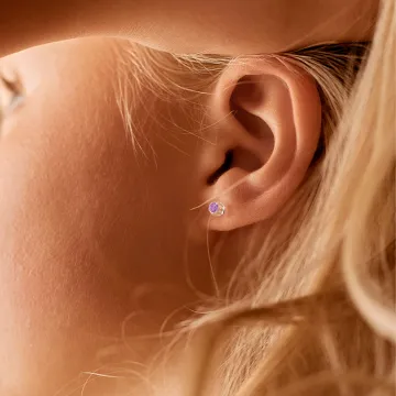 Blomdahl Øreringe til Dreng, Pige udført i Plast i en flot Lilla farve