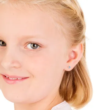 Blomdahl Øreringe til Dreng, Pige udført i Plast i en flot Multi farve