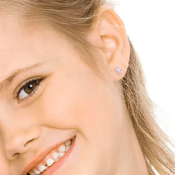 Blomdahl Øreringe til Dreng, Pige udført i Plast i en flot Lilla farve