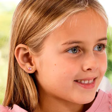 Blomdahl Øreringe til Dreng, Pige udført i Plast i en flot Lilla farve