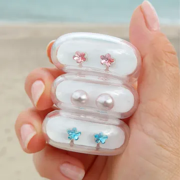 Blomdahl Øreringe til Dreng, Pige udført i Plast i en flot Lyserød farve