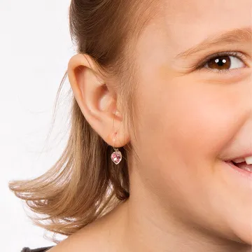 Blomdahl Øreringe til Dreng, Pige udført i Plast i en flot Lyserød farve