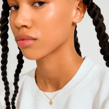 Pilgrim Halskæde til Herre, Dame udført i Messing, Zink i en flot Guld farve