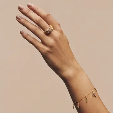 Mads Z Ring til Dame udført i Guld i en flot Guld, Multi farve