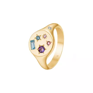 Mads Z Ring til Dame udført i Guld i en flot Guld, Multi farve