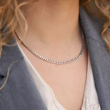 Avilé Jewelry Halskæde til Herre, Dame udført i 925 Sterling Sølv i en flot Sølv farve