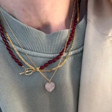 STINE A Jewelry Halskæde til Dame udført i 925 Sterling Sølv i en flot Guld, Lyserød farve