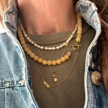 STINE A Jewelry Halskæde til Dame udført i 925 Sterling Sølv i en flot Gul farve