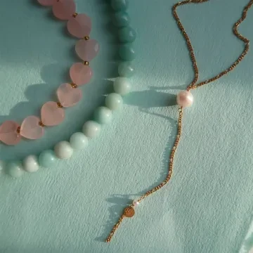 STINE A Jewelry Halskæde til Dame udført i 925 Sterling Sølv i en flot Guld, Hvid farve