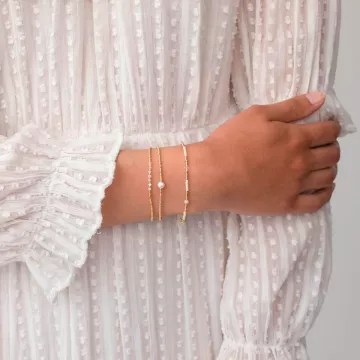 ANNI LU Armbånd til Dame udført i Messing i en flot Guld, Lyserød farve