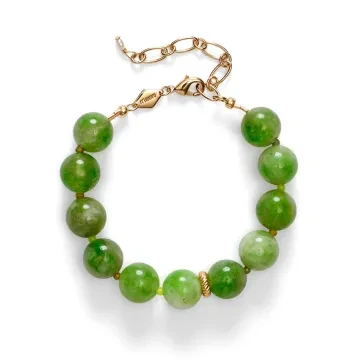ANNI LU Armbånd til Dame udført i Messing i en flot Guld, Grøn farve