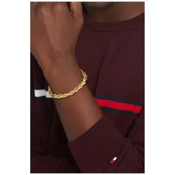 Tommy Hilfiger Armb&aring;nd til Herre, Dame udf&oslash;rt i  i en flot Guld farve