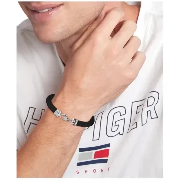 Tommy Hilfiger Armb&aring;nd til Herre udf&oslash;rt i Rustfrit st&aring;l i en flot Sort farve