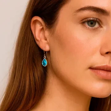 Susanne Friis Bjørner Øreringe til Dame udført i 925 Sterling Sølv i en flot Blå, Sølv farve