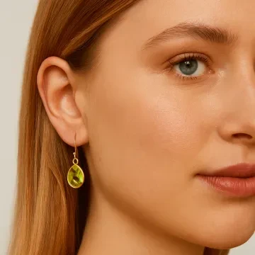 Susanne Friis Bjørner Øreringe til Dame udført i 925 Sterling Sølv i en flot Gul, Guld farve