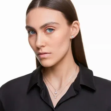 Swarovski Halskæde til Dame udført i Rustfrit stål, Sten i en flot Sølv farve