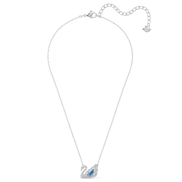 Swarovski Halskæde til Dame udført i Rustfrit stål i en flot Blå, Sølv farve