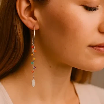 Susanne Friis Bjørner Øreringe til Dame udført i 925 Sterling Sølv i en flot Multi, Sølv farve