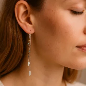 Susanne Friis Bjørner Øreringe til Dame udført i 925 Sterling Sølv i en flot Multi, Sølv farve