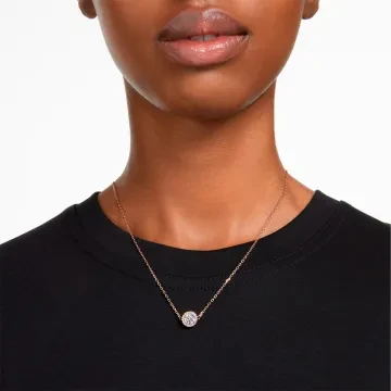 Swarovski Halskæde til Herre udført i Sten i en flot Rosaguld farve