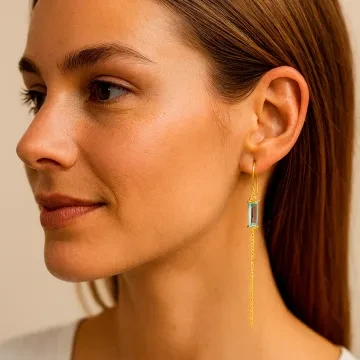 Susanne Friis Bjørner Øreringe til Dame udført i 925 Sterling Sølv i en flot Guld, Blå farve