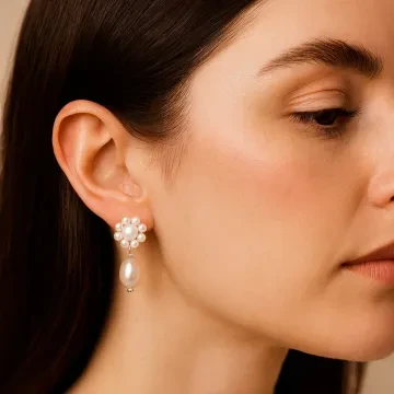 Susanne Friis Bjørner Øreringe til Dame udført i 925 Sterling Sølv i en flot Sølv farve