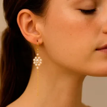 Susanne Friis Bjørner Øreringe til Dame udført i 925 Sterling Sølv i en flot Guld farve