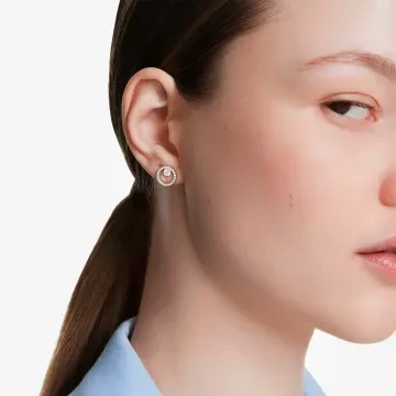 Swarovski Øreringe til Dame udført i Rustfrit stål, Sten i en flot Sølv farve