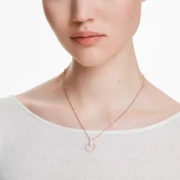 Swarovski Halskæde til Dame udført i Rustfrit stål, Sten i en flot Rosaguld farve