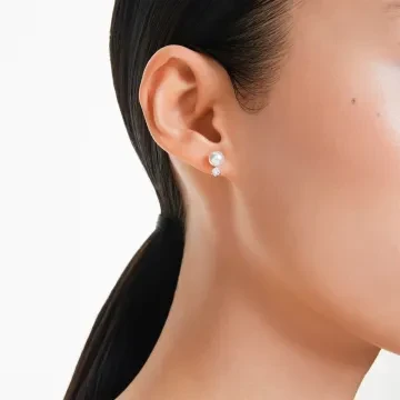 Swarovski Øreringe til Dame udført i Rustfrit stål, Sten i en flot Sølv farve