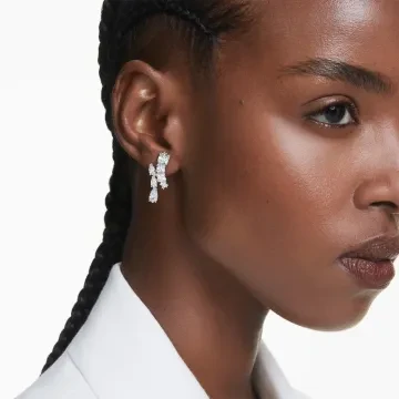 Swarovski Øreringe til Dame udført i Rustfrit stål i en flot Sølv farve