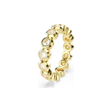 Swarovski Ring til Dame udført i Rustfrit stål, Sten i en flot Guld farve