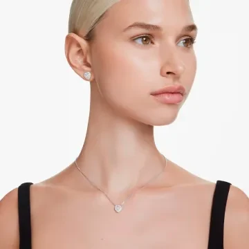 Swarovski Halskæde til Dame udført i Rustfrit stål, Sten i en flot Hvid farve