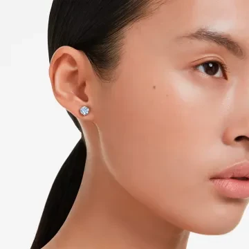 Swarovski Øreringe til Dame udført i Rustfrit stål, Sten i en flot Blå farve
