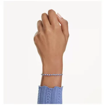 Swarovski Armbånd til Dame udført i Rustfrit stål i en flot Blå, Sølv farve