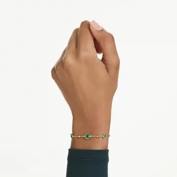 Swarovski Armbånd til Dame udført i Rustfrit stål i en flot Guld, Grøn farve