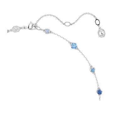 Swarovski Halskæde til Dame udført i Rustfrit stål, Sten i en flot Blå, Sølv farve