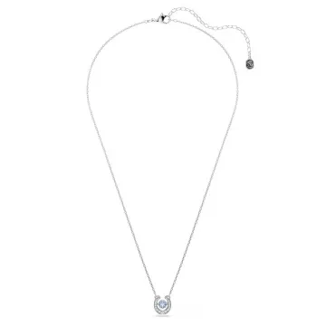 Swarovski Halskæde til Dame udført i Rustfrit stål i en flot Blå, Sølv farve