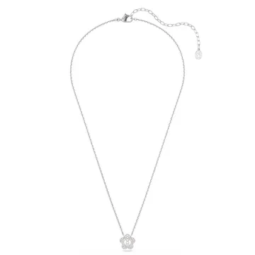 Swarovski Halskæde til Dame udført i Rustfrit stål i en flot Sølv farve