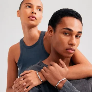 Pilgrim Armbånd til Herre, Dame udført i Zink i en flot Sølv farve