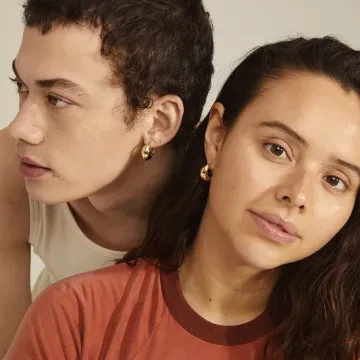 Pilgrim Øreringe til Herre, Dame udført i Guld i en flot Guld farve